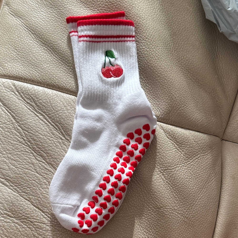 Pilates Grip Socks Cherry